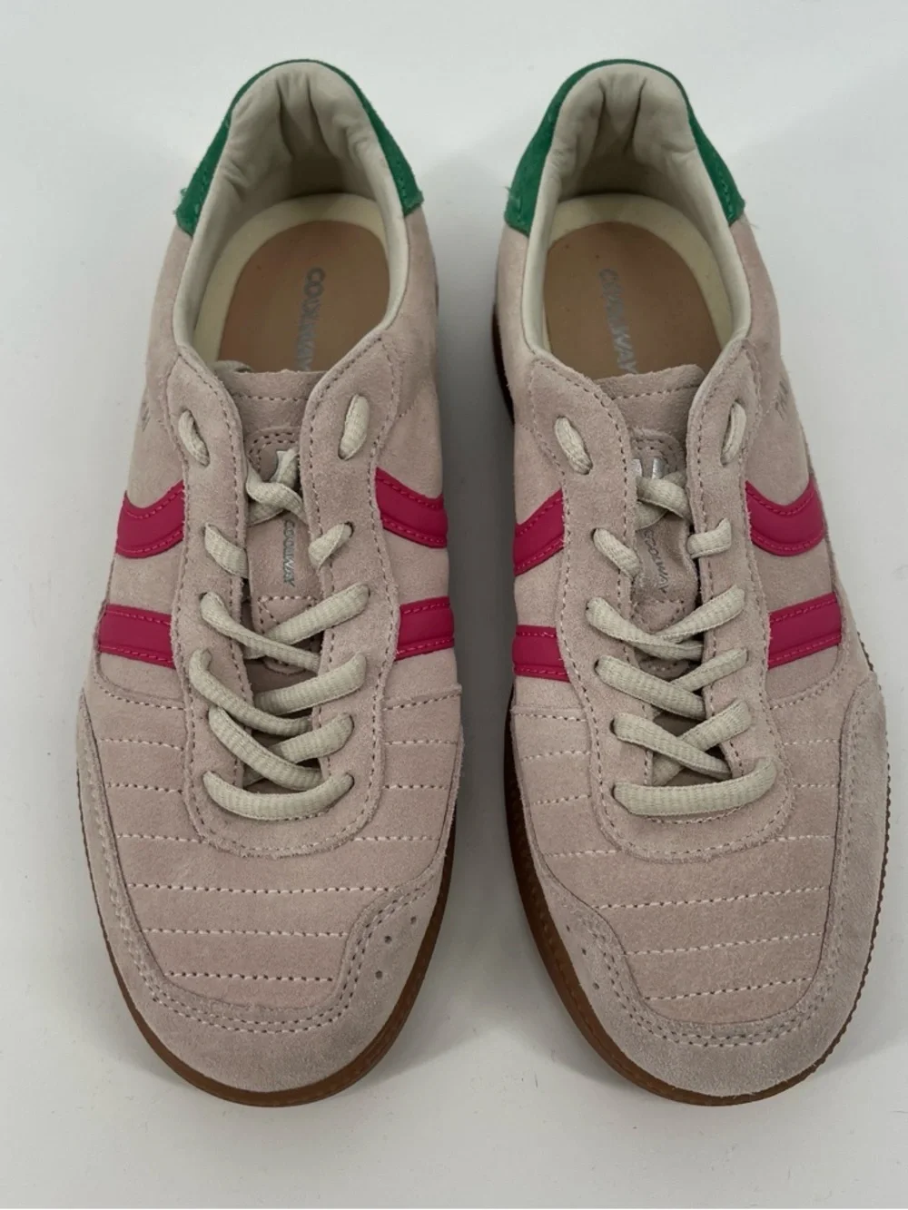 Coolway Thai Nude Pink Suede Upper Lace Up Low Profile Streetwear Sneakers 9 - Picture 2 of 7